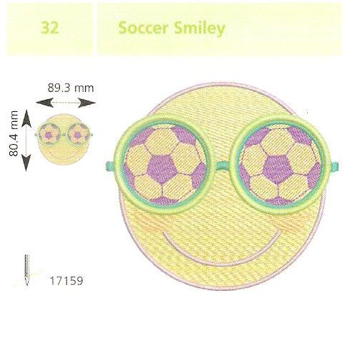 Futball arc hímzés