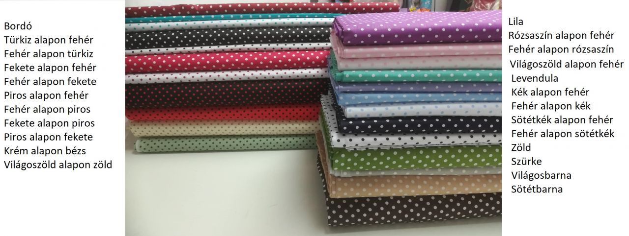 Gyerek pamut ágyneműhuzat garnitúra pöttyös borsó (választható színek)