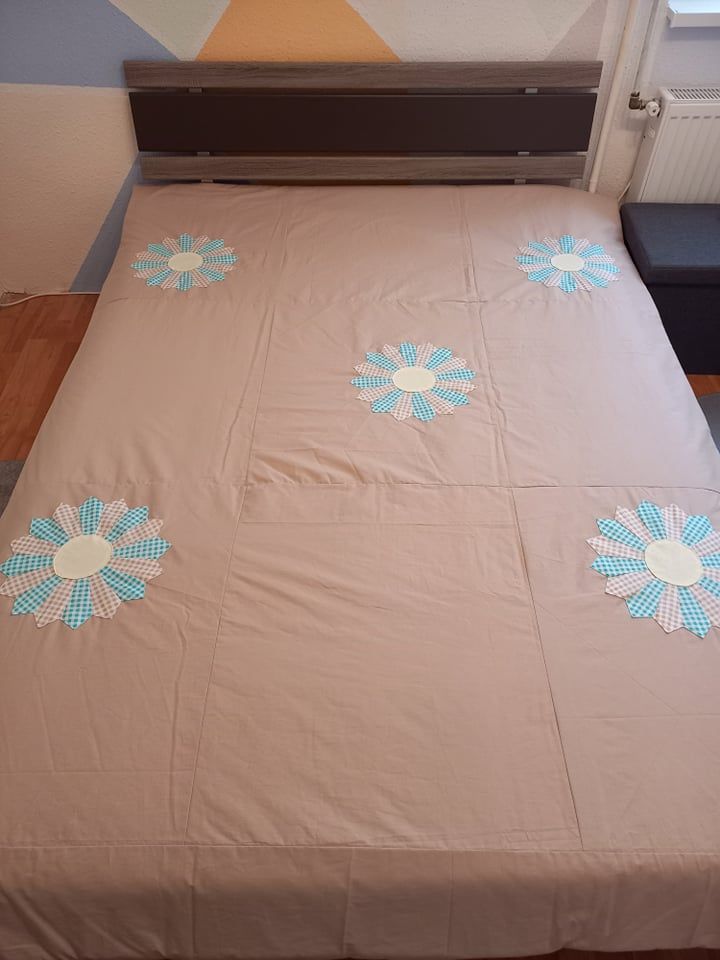 Pamut szatén patchwork ágytakaró, pléd 160x200cm