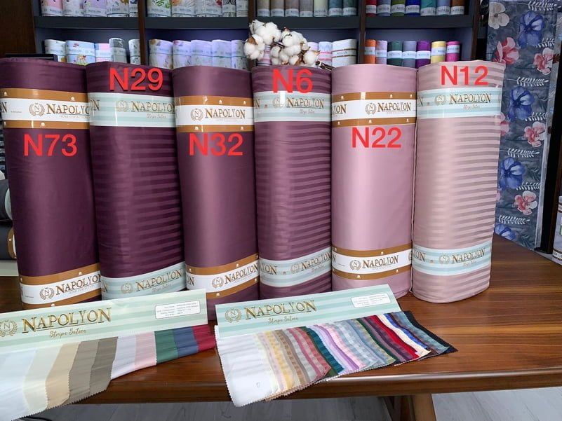 Pamut szatén 2cm csíkos anyag 240cm (választható szín) 