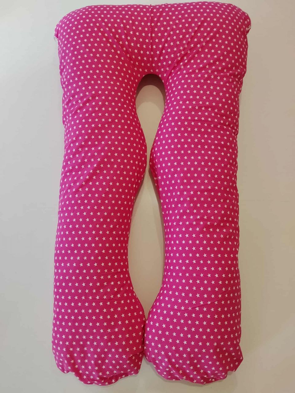 Szoptatós, kismama, alvástámogató párna fuxia csillagos