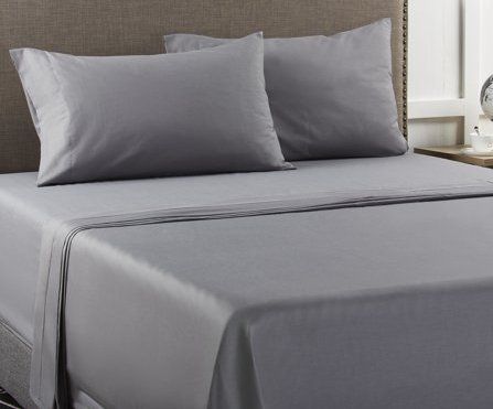 Gumis pamut - szatén jellegű lepedő 180x200cm sötétszürke