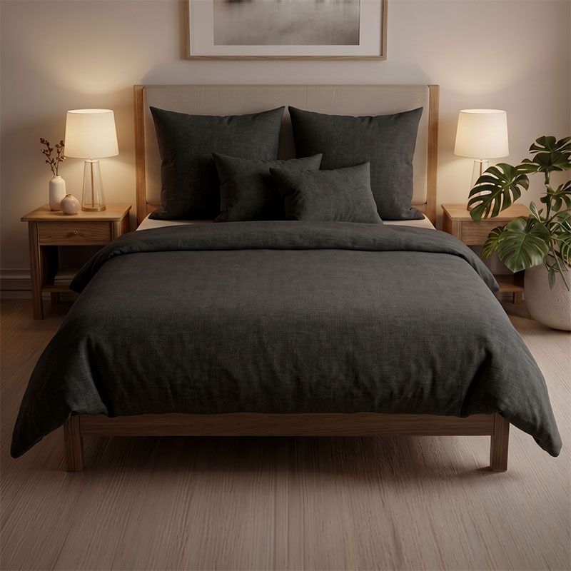 Flanel dupla paplanhuzat 220x200cm fekete