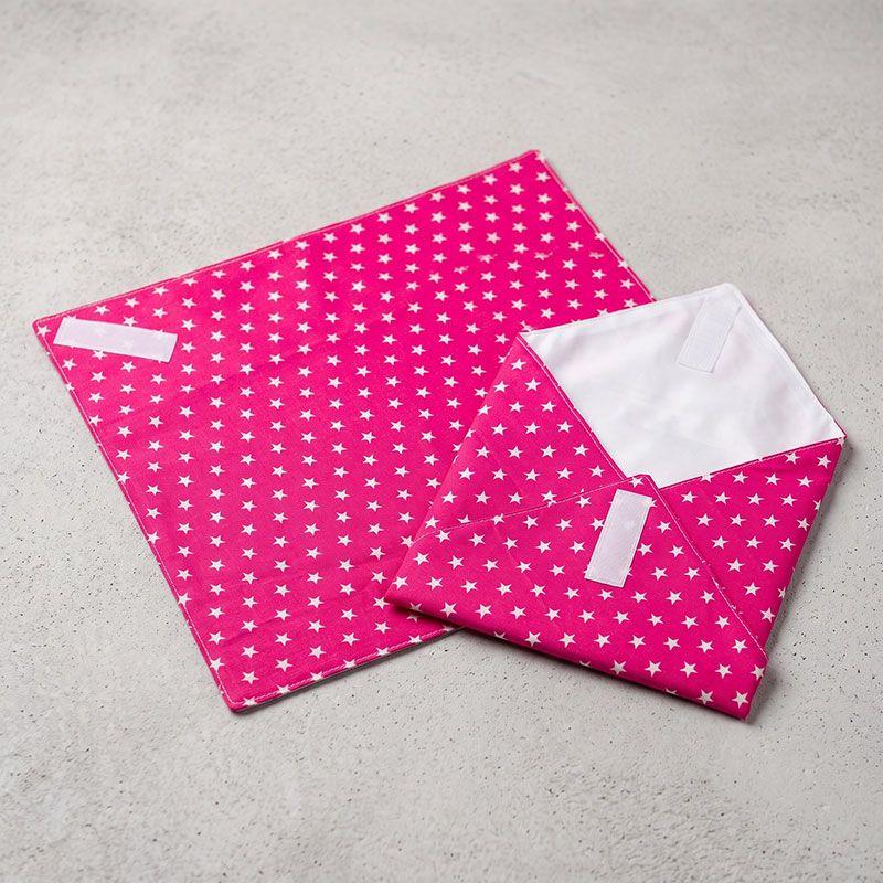 Uzsonna csomagoló és terítő pink csillag