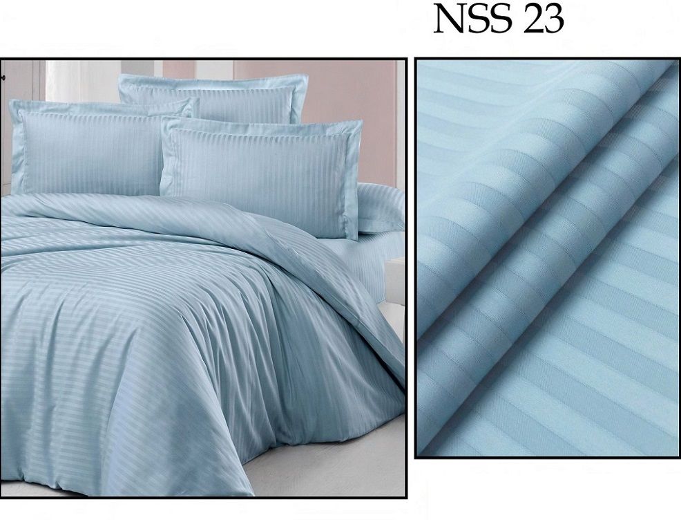 Pamut szatén 2cm csíkos anyag 240cm - 23 világoskék Pamut szatén 2cm csíkos anyag 240cm - 23 világoskék