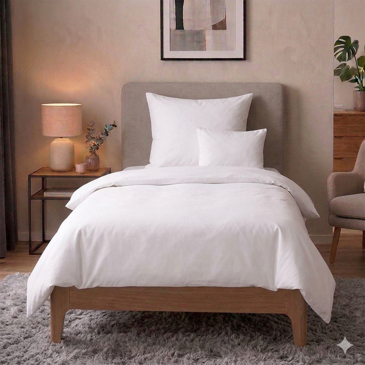 3 részes pamut ágyneműhuzat garnitúra fehér